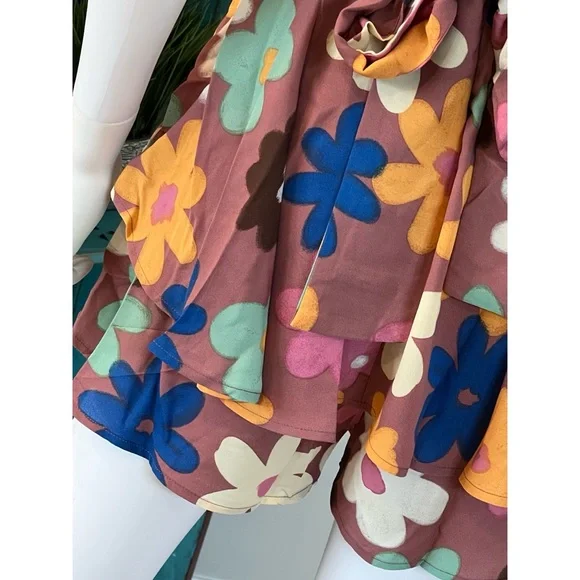 Floral ruffle romper sz S M L - Picture 7 of 8